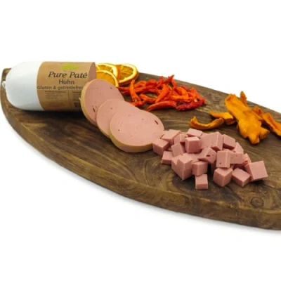 Afbeelding van Paw Natural Puur Kip Vlees Paté Natvoer Worst Hondenvoer Kattenvoer 400gr. Graan en Glutenvrij Volledig Maaltijd voor hond kat.