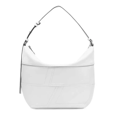 Afbeelding van LIEBESKIND BERLIN Leren Schoudertas Edda Calf Optic Hobo Bag Arctic Crème