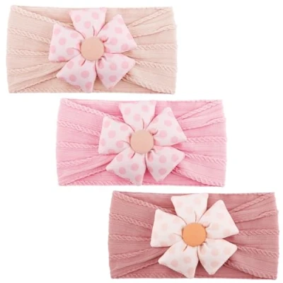 Afbeelding van DRESHOW Meisjes bloemen hoofdbanden stretch nylon handgemaakte haaraccessoires voor pasgeborenen zuigelingen peuters kinderen