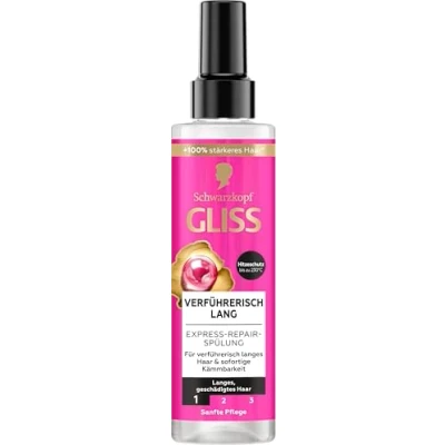 Afbeelding van Gliss Kur Express Long Repair conditioner (200 ml), versterkt lang haar, voor perfecte ontwarring en bescherming tegen toekomstige schade