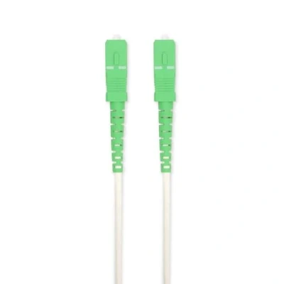 Afbeelding van Nedis Glasvezel Patchkabel SMF (Single Mode Phase) SC/APC 100 Gbps 6.00 m Wit Gift Box met Euro Lock