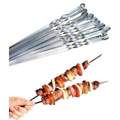 Afbeelding van Extra sterke roestvrijstalen vleesspiesen, shish kebab, 40, 50, 60 cm (20, 50 cm)