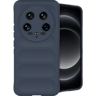 Afbeelding van iMoshion Hoesje Geschikt voor Xiaomi 14 Ultra Siliconen EasyGrip Backcover Donkerblauw