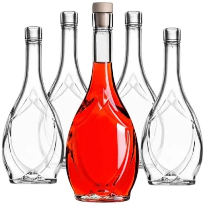 Afbeelding van KADAX Lot de 50 bouteilles liqueur vides en verre 500 ml avec bouchon, pour remplir les liqueurs, le vin et l&#039;alcool, décoratives,