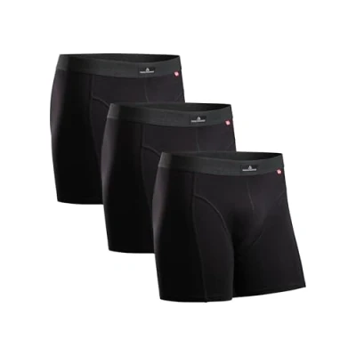 Afbeelding van DANISH ENDURANCE Set van 3 boxershorts elastisch katoen voor heren, zwart.
