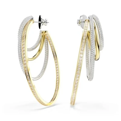 Afbeelding van Swarovski Hyperbola HOOP Oorbellen, Dames, Maat: One Size, White