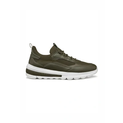 Afbeelding van Geox Spherica Actif Sneakers laag, Heren, Maat: 44, Military Leer en textiel