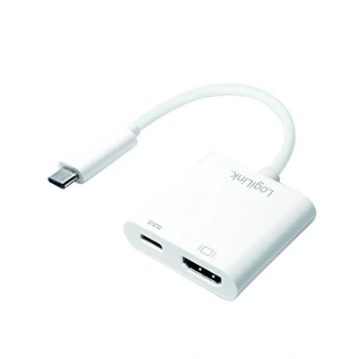 Afbeelding van LogiLink USB C HDMI laadadapter, wit