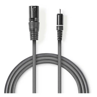 Afbeelding van XLR naar Tulp kabel (m/m) Nedis 1.5 meter (Ongebalanceerd, Mono)