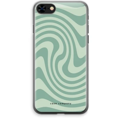 Afbeelding van Case Company® hoesje geschikt voor iPhone 8 Swirl Groen Soft Cover Telefoonhoesje Bescherming aan alle Kanten en Schermrand
