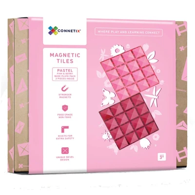 Afbeelding van Connetix uitbreidingsset bodemplaten pink berry 2st