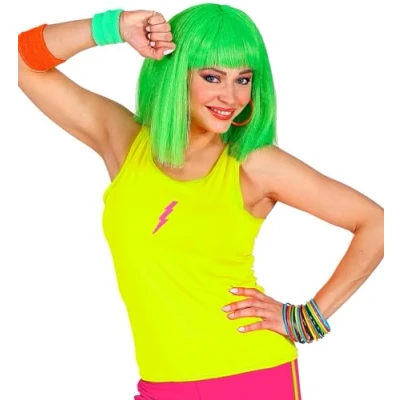 Afbeelding van Widmann Jaren 80 &amp; 90 Kostuum Tanktop Neon Geel Vrouw One Size Carnavalskleding Verkleedkleding