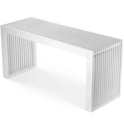 Afbeelding van Bamboe bank Entreebank badkamerbank van hout 90 x 33 43 cm badkamerkast entree meubels woonkamermeubel (wit)