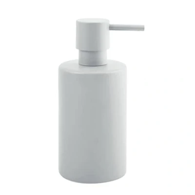 Afbeelding van Spirella Buiszeepdispenser, met roestvrijstalen pomp, vloeibare zeepdispenser, porselein, 300 ml, duurzaam en robuust, mat wit