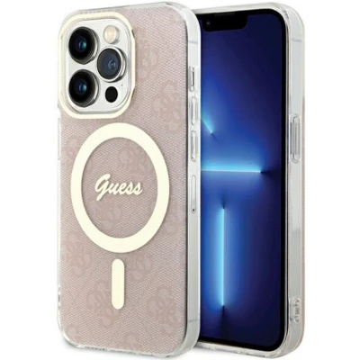 Afbeelding van Guess 4G Back Case (MagSafe Compatible) Geschikt voor Apple iPhone 15 Pro Max (6.7&quot;) Roze