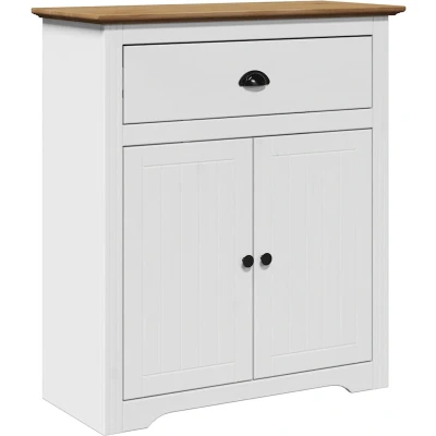 Afbeelding van vidaXL Gangkast BODO 80x35x90 cm wit en bruin