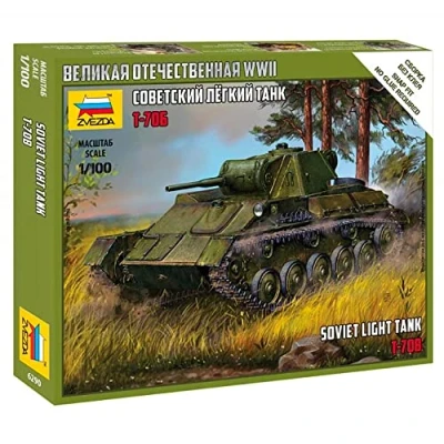 Afbeelding van 1:100 Zvezda 6290 T 70B Tank Plastic Modelbouwpakket