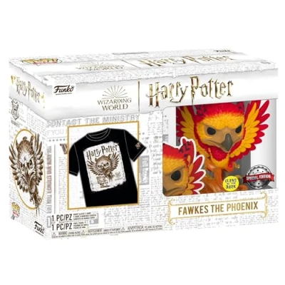 Afbeelding van Funko Pop! &amp; Tee Box: Harry Potter Dumbledore Patronus Zwart S