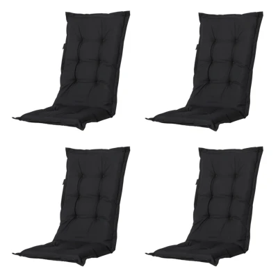 Afbeelding van Madison Tuinkussens Hoge Rug Panama Black 123x50 Zwart 4 Stuks