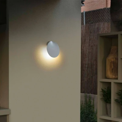Afbeelding van LED buitenwandlamp Lotus in Wit
