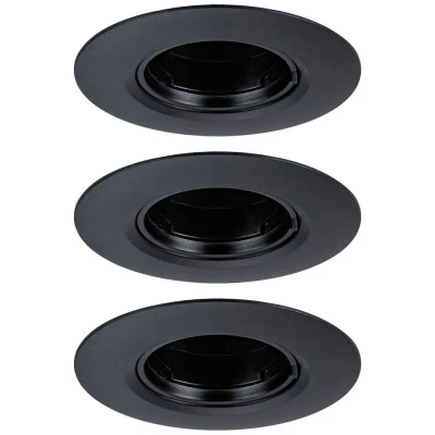 Afbeelding van Paulmann 92114 Inbouwlamp Set van 3 stuks GU10 Zwart