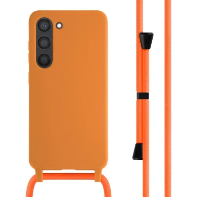 Afbeelding van iMoshion hoesje met koord Geschikt voor Samsung Galaxy S23 Siliconen Oranje