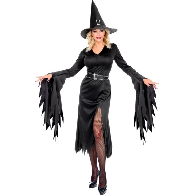 Afbeelding van Widmann Heks &amp; Spider Lady Voodoo Duistere Religie Kostuum Rafelina Toverheks Zwarte Magie Vrouw Zwart Medium Halloween Verkleedkleding