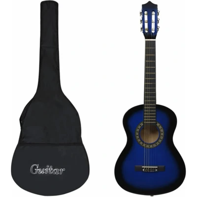Afbeelding van vidaXL 8 delige Gitaarset klassiek beginner 1/2 34&quot; blauw