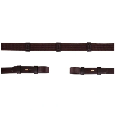 Afbeelding van BR Teugel Linnen 19mm Blind/ronde Gesp Bruin/Goud Full