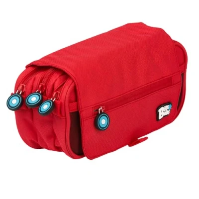 Afbeelding van Grafoplás Garfoplas etui, rood, 23 x 10 cm, drievoudige schooltas met klep