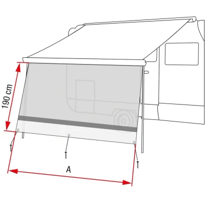 Afbeelding van Fiamma Sun View XL 425 Voorwand Kleurloos Luifels Accessoires