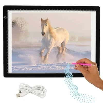 Afbeelding van Crafts&amp;Co Lightpad A4 Oplaadbaar &amp; Draadloos Diamond Painting Tekenbord Lichtplaat Zwart