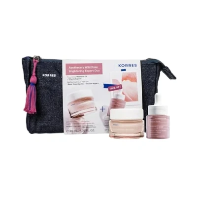 Afbeelding van KORRES Apothecary Wild Rose teint éclatant Expert Duo Kit de crème jour 40 ml et booster 2 phases 15 pour un doux uniforme, sans silicone paraben, végétalien