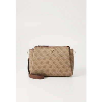 Afbeelding van Guess Noelle TRI COMP Crossbody Schoudertas, Dames, Maat: One Size, Latte logo/brown