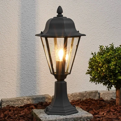 Afbeelding van Lindby Sokkellamp 1licht aluminium, glas H: 51.8 cm E27 grafietgrijs, helder