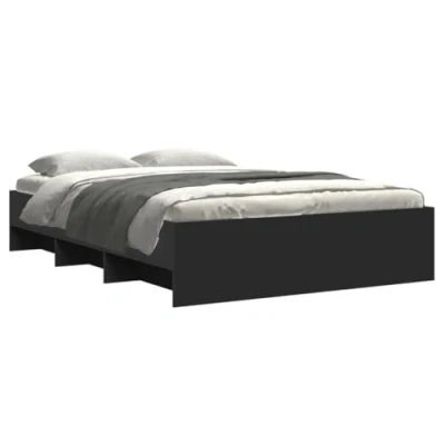 Afbeelding van vidaXL Bedframe bewerkt hout zwart 120x190 cm