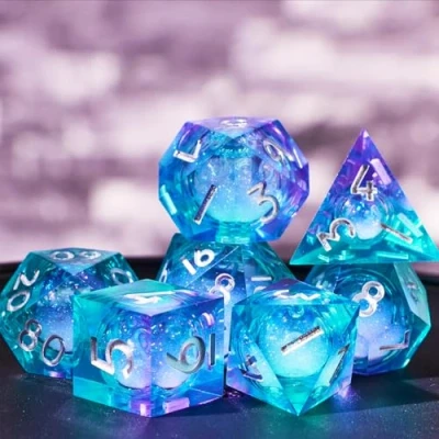 Afbeelding van Elifel DND D&amp;D Polyhedral hars dobbelstenen set voor kerkers en draken RPG MTG Pathfinder geschenkdoos D4 D6 D8 D10 D% D12 D20 met