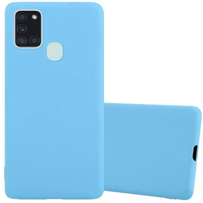 Afbeelding van Cadorabo Hoesje geschikt voor Samsung Galaxy A21s in CANDY BLAUW Beschermhoes gemaakt van flexibel TPU silicone Case Cover