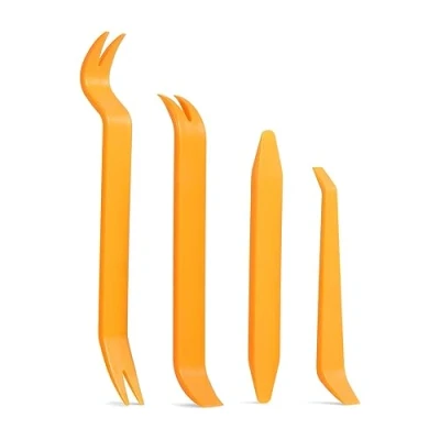 Image de Diboniur Outil Demontage Garniture Voiture, Lot de 4 Outils Plastique Dur pour Voiture Radio Audio Intérieure Dash Tableau Bord, orange