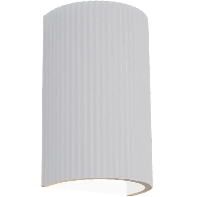 Afbeelding van Artdelight Wandlamp Nantes ribbel H 18 cm gips wit