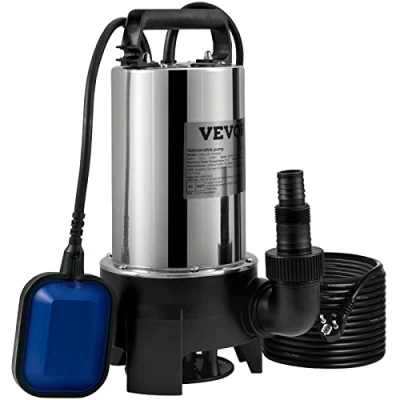 Image de VEVOR Pompe de Relevage Eaux Chargées 1100 W d’évacuation Pour Chargées, Usées 333,3 L/min Immergée Vide PisCône Cave