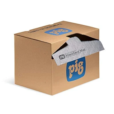 Afbeelding van New PIG MAT284 4 in 1 mat 34,8 liter absorptie, 24 m lengte x 41 cm breed, rol / dispenser, grijs