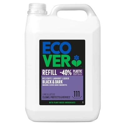 Afbeelding van Ecover Wasmiddel Voordeelverpakking Zwart 5L 111 Wasbeurten Herstelt Donkere Kleur