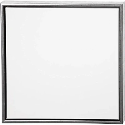 Afbeelding van ArtistLine Canvas met lijst, buitenmaat 54x54 cm, diepte 3 1 stuk, wit, antiek zilver