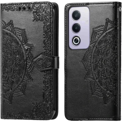 Afbeelding van imoshion Hoesje Geschikt voor Oppo A40 / A40M A60 (5G) Met Pasjeshouder Mandala Bookcase Zwart