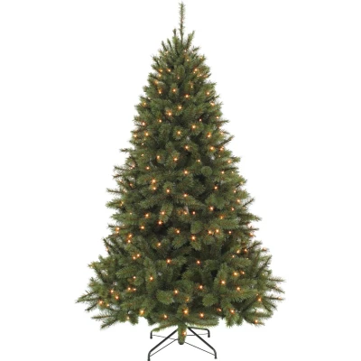 Afbeelding van Triumph Tree Bristlecone Kunstkerstboom met LED Verlichting H155 x Ø99 cm Donkergroen