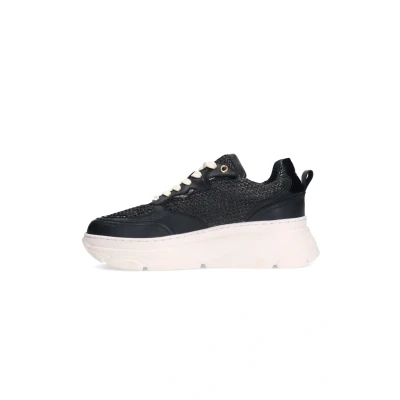 Afbeelding van Sacha Dames Zwarte leren sneakers Maat 42