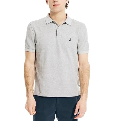Image de Nautica Classic Short Sleeve Solid Polo Shirt Homme, Gris, 3XL