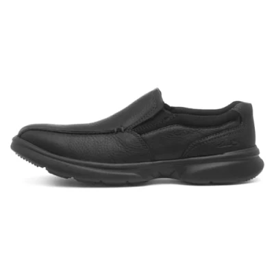 Afbeelding van Clarks Bradley Step Heren Pantoffels Blk Tumbled Lea, 47 EU, Lea.