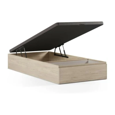 Afbeelding van Vente unique Bedbodem met opberglade 90 x 200 cm Licht naturel HESTIA de YSMÉE L H 34 D